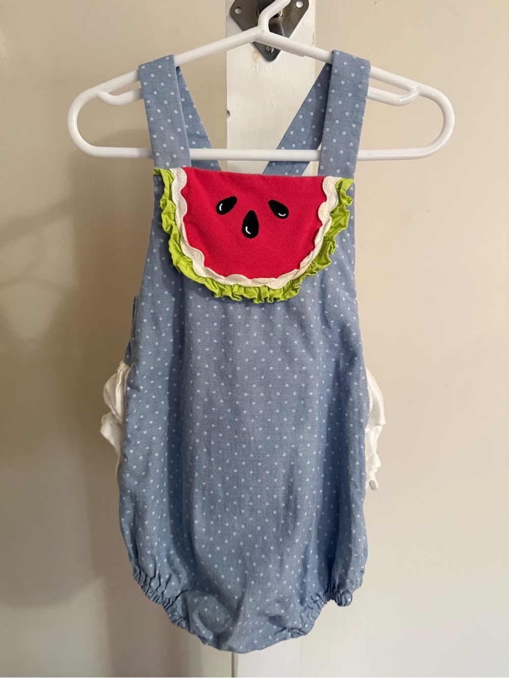 Ricrac & Ruffles Watermelon Ruffle Butt Romper - Picture 2 of 8